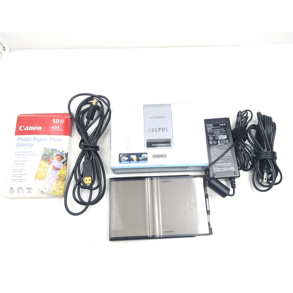 Canon Selphy CP510 Compact Photo Printer w/ Box Power Adapter USB &‎ Paper Tray